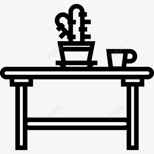 桌子家用家具2直线型图标svg_新图网 https://ixintu.com 家用家具2 桌子 直线型