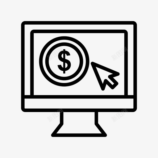 在线现金美元货币图标svg_新图网 https://ixintu.com 在线现金 支付 数字营销和搜索引擎优化元素 美元 货币