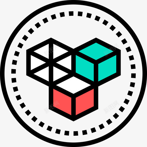 立方体创意工艺19线条色彩图标svg_新图网 https://ixintu.com 创意工艺19 立方体 线条色彩