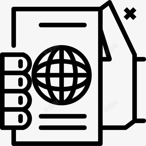 护照旅行和旅游直系图标svg_新图网 https://ixintu.com 护照 旅行和旅游 直系
