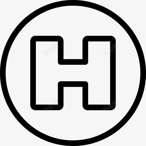 直升机停机坪医疗94直线型图标svg_新图网 https://ixintu.com 医疗94 直升机停机坪 直线型