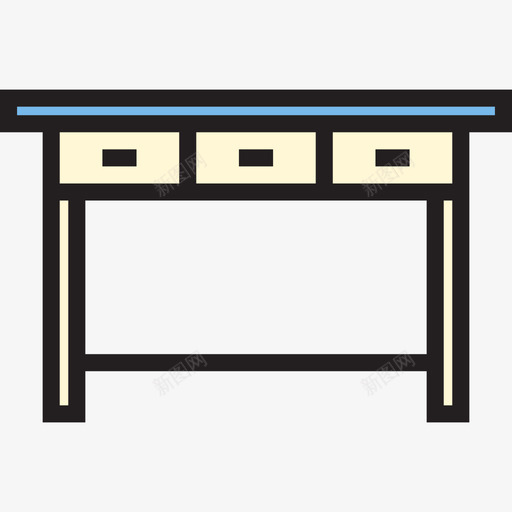 桌子家用家具5线性颜色图标svg_新图网 https://ixintu.com 家用家具5 桌子 线性颜色