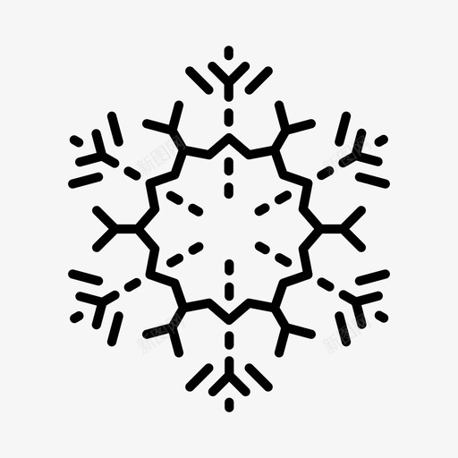 雪花圣诞节圣诞装饰品图标svg_新图网 https://ixintu.com 冬天 圣诞节 圣诞装饰品 节日季节 雪花