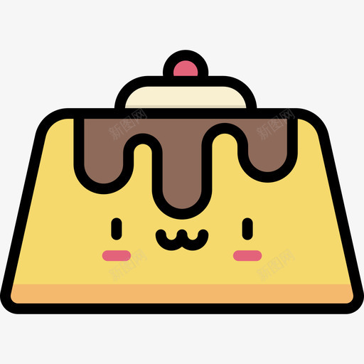 布丁卡瓦伊糖果原色图标svg_新图网 https://ixintu.com 卡瓦伊糖果 原色 布丁