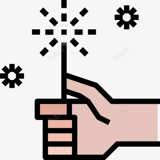 闪耀生日派对线性颜色图标svg_新图网 https://ixintu.com 生日派对 线性颜色 闪耀