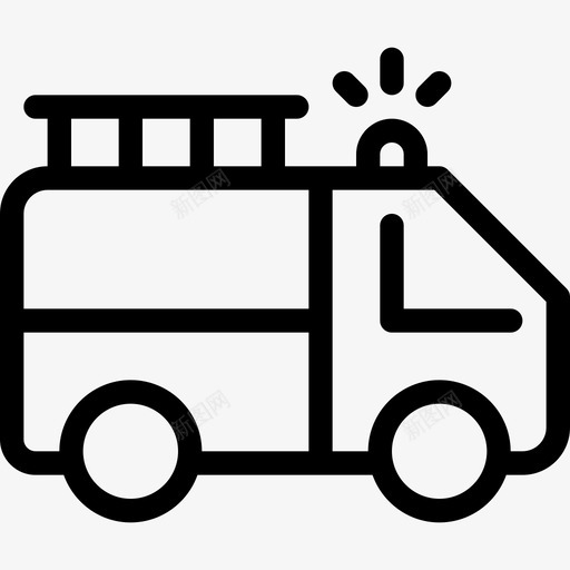 消防车应急2直线式图标svg_新图网 https://ixintu.com 应急2 消防车 直线式