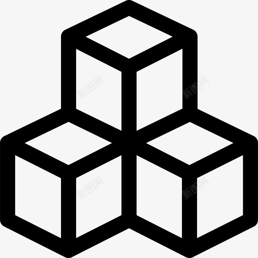 立方体3d打印8线性图标svg_新图网 https://ixintu.com 3d打印8 立方体 线性