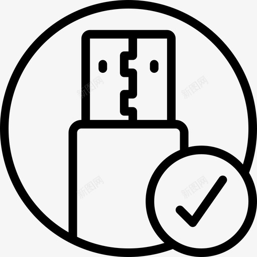 Usb数据线基本配置30线性图标svg_新图网 https://ixintu.com Usb数据线 基本配置30 线性