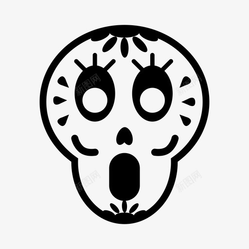 哦糖骷髅头卡拉维拉头盖骨图标svg_新图网 https://ixintu.com 卡拉维拉 哦糖骷髅头 头盖骨 颅骨