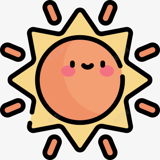 太阳自然和动物2线性颜色图标svg_新图网 https://ixintu.com 太阳 线性颜色 自然和动物2