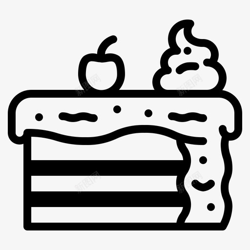 蛋糕片烘焙庆祝图标svg_新图网 https://ixintu.com 庆祝 感恩节 烘焙 糕点 蛋糕片 食物