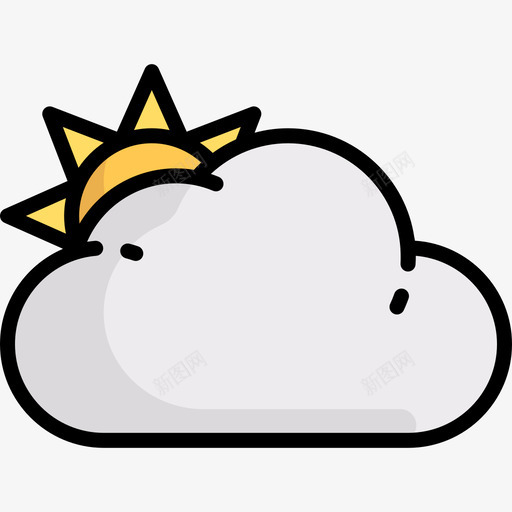 阴天动物与自然2线性颜色图标svg_新图网 https://ixintu.com 动物与自然2 线性颜色 阴天