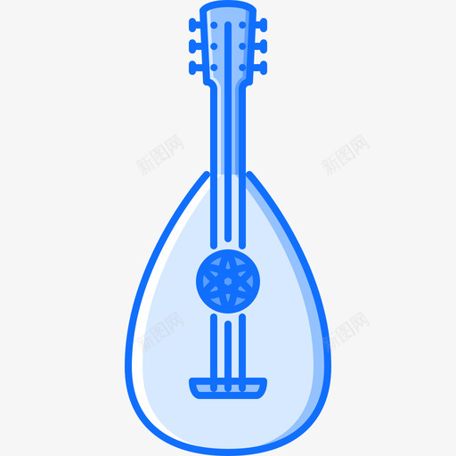 曼陀林音乐44蓝色图标svg_新图网 https://ixintu.com 曼陀林 蓝色 音乐44