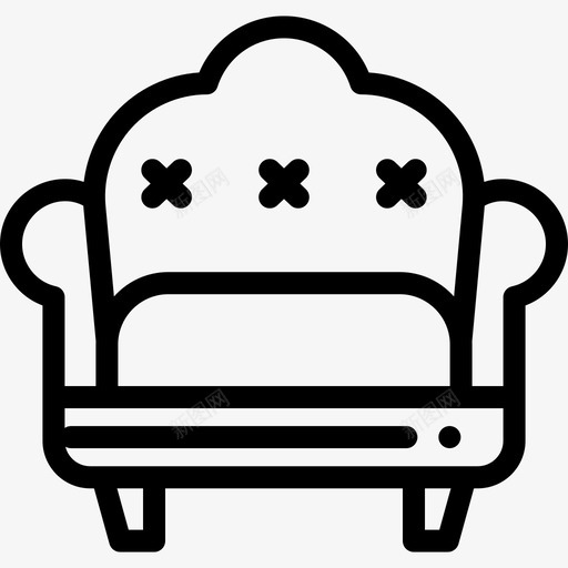扶手椅复古装饰15线形图标svg_新图网 https://ixintu.com 复古装饰15 扶手椅 线形