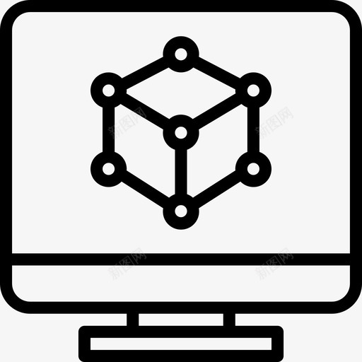 3d建模游戏开发2线性图标svg_新图网 https://ixintu.com 3d建模 游戏开发2 线性