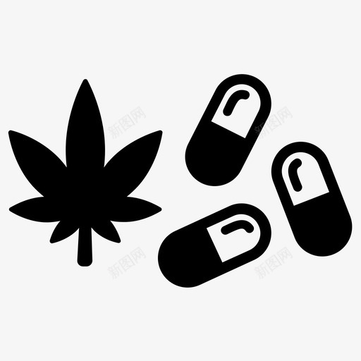 大麻毒品医用大麻图标svg_新图网 https://ixintu.com 医用大麻 大麻 毒品 药物