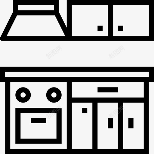 厨房家具45线性图标svg_新图网 https://ixintu.com 厨房 家具45 线性