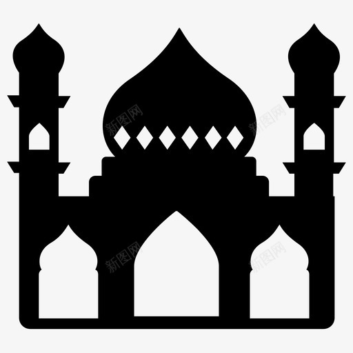 清真寺阿拉伯建筑伊斯兰建筑图标svg_新图网 https://ixintu.com 伊斯兰建筑 伊斯兰标签实心图标 清真寺 阿拉伯建筑