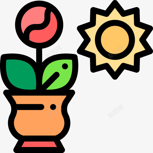 花室内植物10线形颜色图标svg_新图网 https://ixintu.com 室内植物10 线形颜色 花