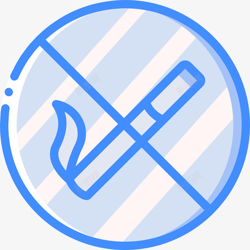 禁止吸烟健康与安全3蓝色图标svg_新图网 https://ixintu.com 健康与安全3 禁止吸烟 蓝色