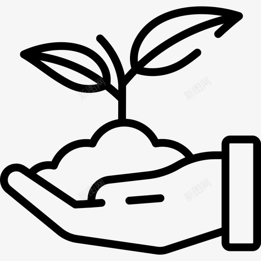 芽室内植物3线状图标svg_新图网 https://ixintu.com 室内植物3 线状 芽