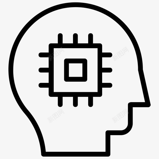 人工智能商业智能决策图标svg_新图网 https://ixintu.com 人工智能 决策 商业智能 智能人 未来技术线图标