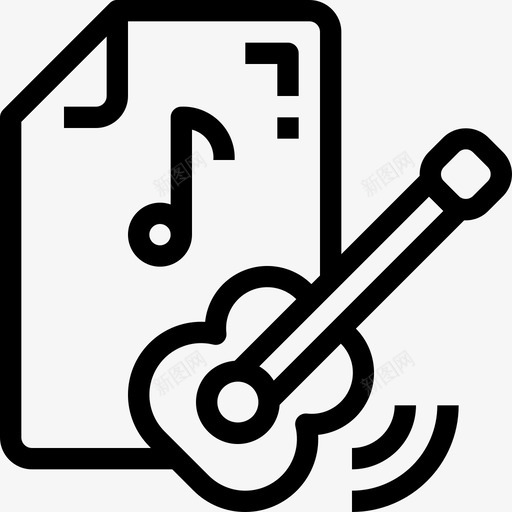 音频文件音乐和多媒体线性图标svg_新图网 https://ixintu.com 线性 音乐和多媒体 音频文件