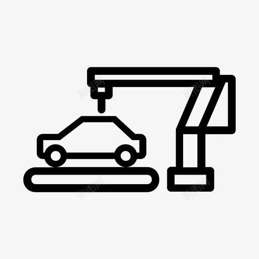 汽车工业自动化输送机图标svg_新图网 https://ixintu.com 制造业 机器人 汽车和车辆 汽车工业 自动化 输送机