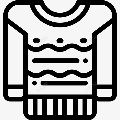 毛衣冬装7直线型图标svg_新图网 https://ixintu.com 冬装7 毛衣 直线型