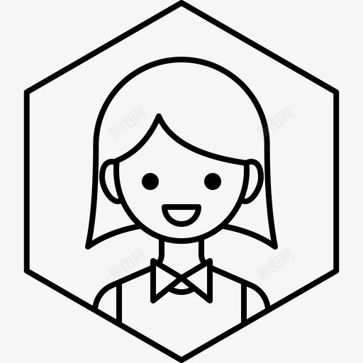 女孩化身个人资料图标svg_新图网 https://ixintu.com 个人资料 六边形化身 化身 女人 女孩 服务员