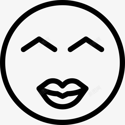 吻表情符号23线性图标svg_新图网 https://ixintu.com 吻 线性 表情符号23