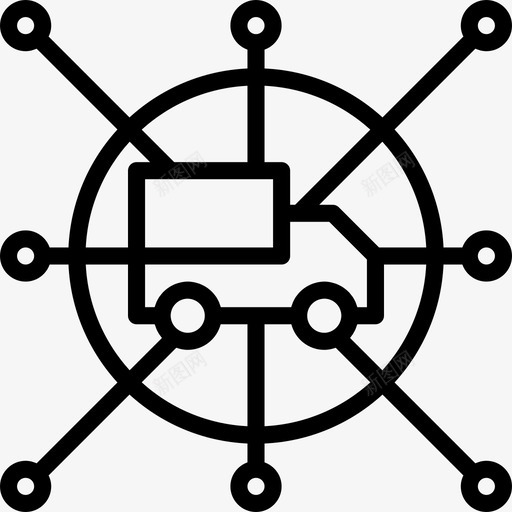 送货车全球业务3线性图标svg_新图网 https://ixintu.com 全球业务3 线性 送货车