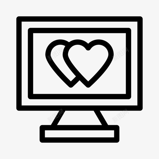 爱的显示器电脑最爱图标svg_新图网 https://ixintu.com 心 最爱 爱和浪漫 爱的显示器 电脑
