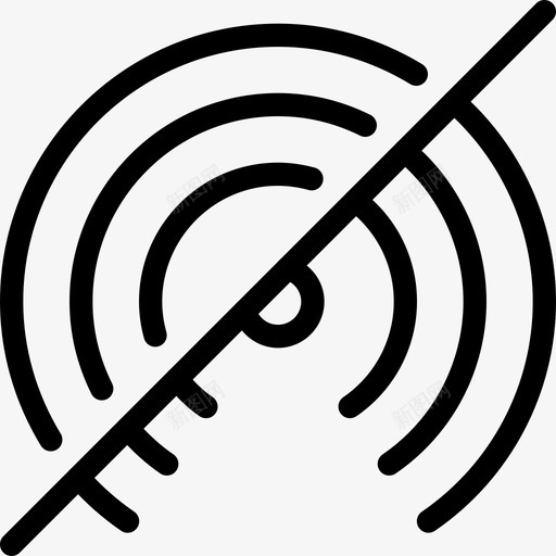 没有Wifi基本图标3线性svg_新图网 https://ixintu.com 基本图标3 没有Wifi 线性