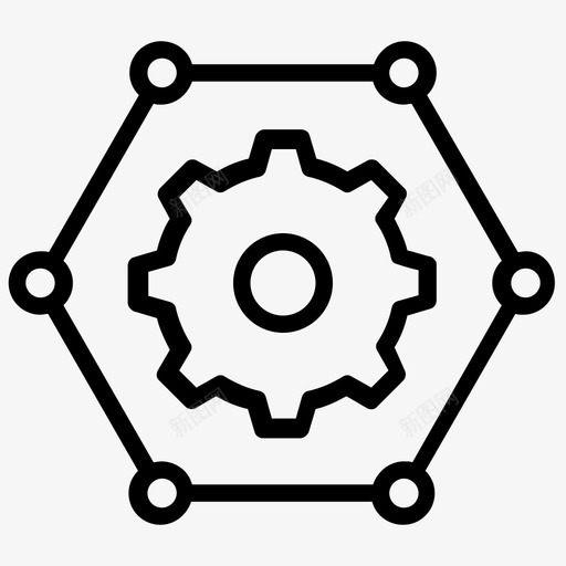 自动化解决方案自动化齿轮图标svg_新图网 https://ixintu.com 工程 工程元素行图标 机械 自动化 自动化解决方案 齿轮