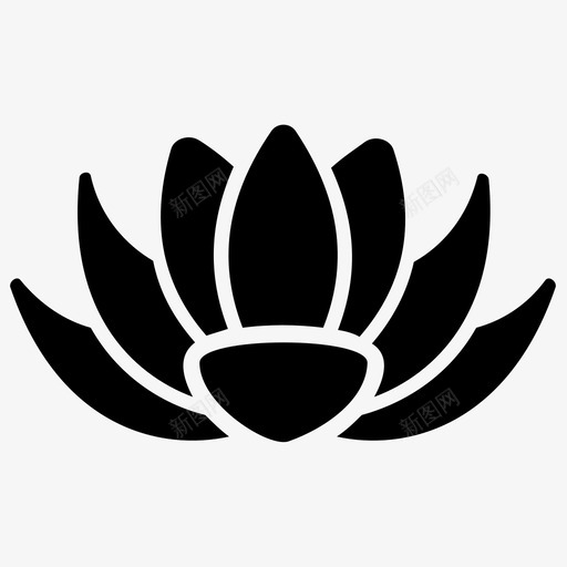圣莲花莲花图标svg_新图网 https://ixintu.com 圣莲 睡莲 花 荷花 莲花 莲花雕文图标