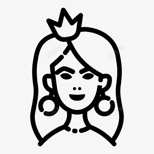 公主皇冠女孩图标svg_新图网 https://ixintu.com 中世纪 公主 女孩 王后 皇冠