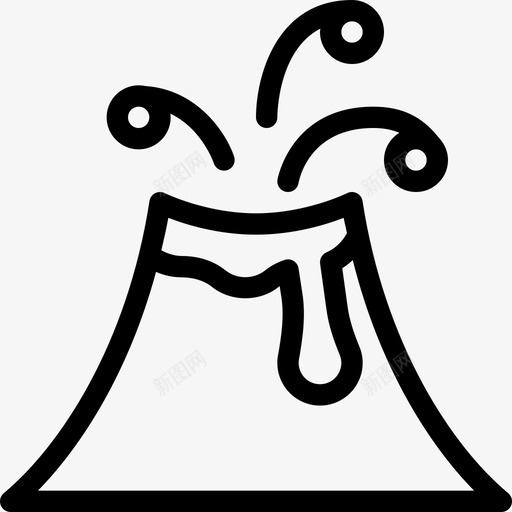 火山灾难线性图标svg_新图网 https://ixintu.com 火山 灾难 线性