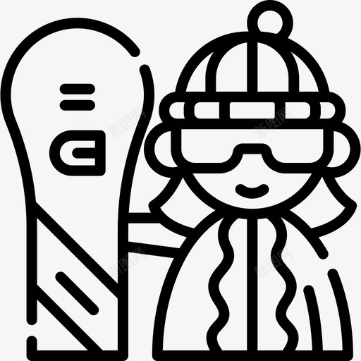 滑雪板冬季运动12直线型图标svg_新图网 https://ixintu.com 冬季运动12 滑雪板 直线型