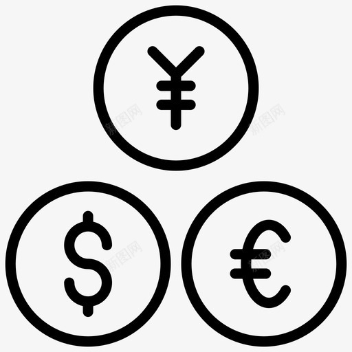 外币硬币货币符号图标svg_新图网 https://ixintu.com 储蓄和投资线图标 外国经济 外币 外汇 外汇交易 硬币 货币符号