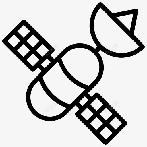 卫星数字通信卫星天线图标svg_新图网 https://ixintu.com 卫星 卫星天线 太空卫星 数字通信 未来技术线图标 空间站