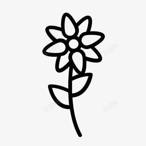 花礼物茎图标svg_新图网 https://ixintu.com 女人 婚礼宾客 礼物 花 茎