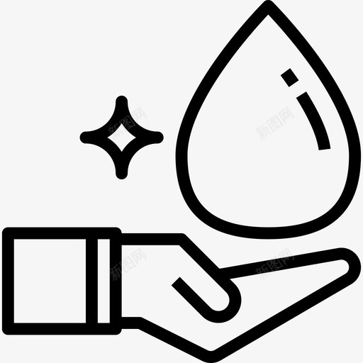 节约用水环境10线性图标svg_新图网 https://ixintu.com 环境10 线性 节约用水
