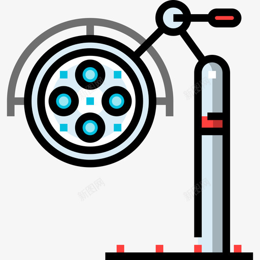 灯医疗器械11线性颜色图标svg_新图网 https://ixintu.com 医疗器械11 灯 线性颜色