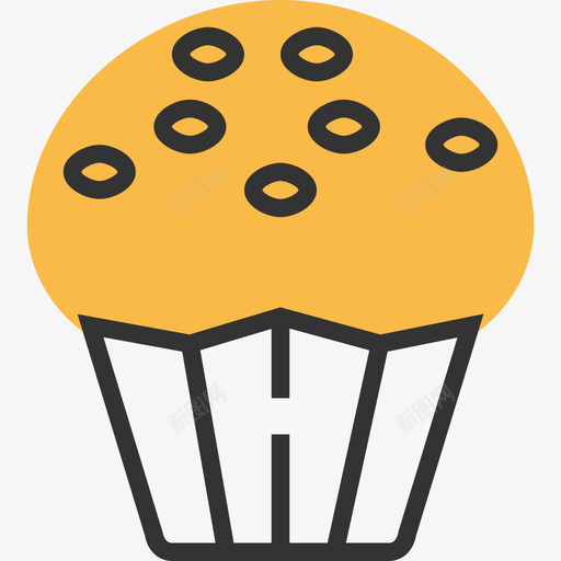 纸杯蛋糕面包店2黄影图标svg_新图网 https://ixintu.com 纸杯蛋糕 面包店2 黄影