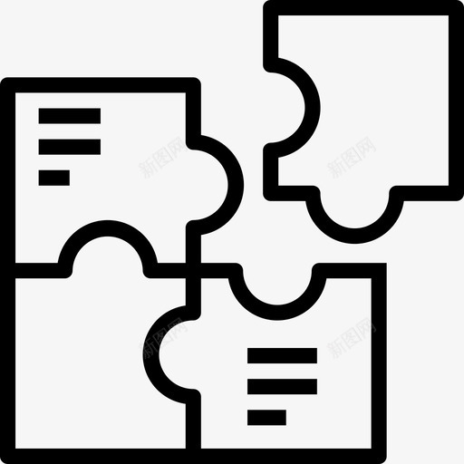 拼图商业图表和图表3线性图标svg_新图网 https://ixintu.com 商业图表和图表3 拼图 线性
