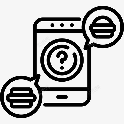 移动应用程序外卖6线性图标svg_新图网 https://ixintu.com 外卖6 移动应用程序 线性