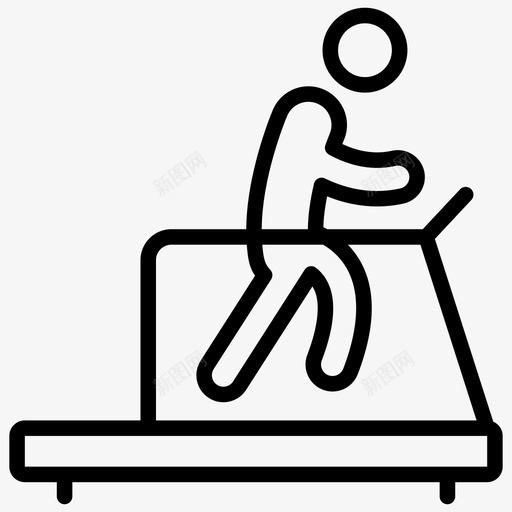 跑步机健身健身器材图标svg_新图网 https://ixintu.com 健身 健身器材 度假线图标 慢跑机 跑步机