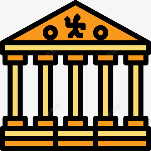 银行财务6线性颜色图标svg_新图网 https://ixintu.com 线性颜色 财务6 银行