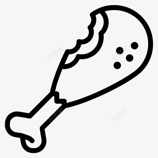 鸡腿吃食物图标svg_新图网 https://ixintu.com 吃 感恩节 火鸡 食物 鸡腿